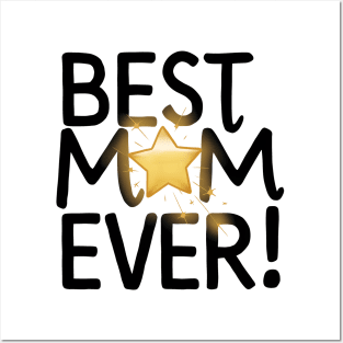 Best Mom Ever circle with a star Posters and Art